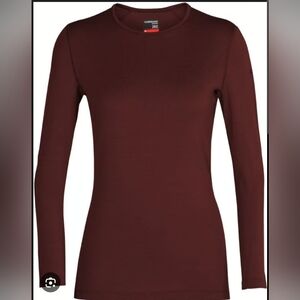 Icebreaker Long-sleeve Thermal base layer Top (Womens S, Burgundy)